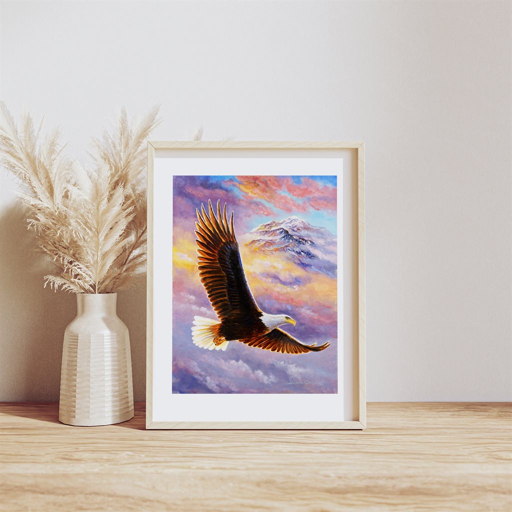 "Flying Free" - Flying American Bald Eagle Art Print