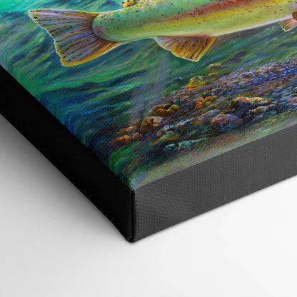 "Rainbow River" - Rainbow Trout underwater Art Print